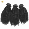 Cor preta afro curly cabelo humano extensões dupla trama virgem cabeleira 2 pacotes 10-30 polegada