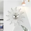 高品質の3Dダイヤモンドの花の金属の壁時計ヨーロッパのスタイルの静かな幻想的な壁掛けのリビングルームのホームオフィスの装飾5380 Q2