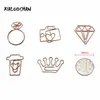 Bookmark Rose Gold / Diamond Love Crown Camera Coffee Cups Metal Bookmarks Notes Folder Paper Clip 10 Pcs/lot