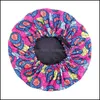 Czapka / SKL Czapki Kapelusze Kapelusze, Szaliki Rękawiczki Moda Teessories Print Satin Bonnet Cap Kobiety Bardzo Duża Night Sen Regulowany Turban Chemo H