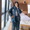 5XL Winter Dames Warm Huis Kleding Nachtkleding Dames Flanel Dikke Coral Fleece Leuke Cartoon Pyjama Grote Size Wollen Pijama 211109