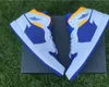 2021 zapatillas de baloncesto de la alta calidad de la alta calidad 1 s blanco y azul amarillo deportes al aire libre de deporte al aire libre con caja