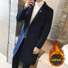 Erkek Trençkotlar Kırmızı Zarif Beyefendi Uzun Ceketler Erkek Blazers Ordu Yeşil Kış Palto Slim Fit Steampunk Coat Pelerin Erkekler