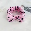 Retro Leopard Weiche Plüsch Frauen Stirnband Süße Schleife Elastisches Haarband Casual Make-Up Bad Turban Band Haar Zubehör