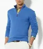 2020 Ny high-end Casual Half Zipper Men Polo Sweater Märke Sweater Bomull Pullover Men Sweater Size M-3XL