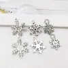 Gemengde kerst sneeuwvlok charmes hangers fit voor ketting armband sieraden maken DIY handgemaakte sieraden antiek zilver a