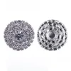 2021 50st 25mm Round Rhinestone Silver Knapp Flatback Decoration Crystal Spännen för Baby Hair Tillbehör