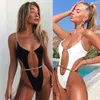 2022 Sexy Hollow Chain Swimwear Women Thong One Piece Swimsuit Monokini Beach Badpak Mujer Trikini Banador Bikini Maio Biquini