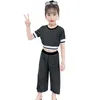 Enfants Vêtements Patchwork Clpthes Pour Filles Tshirt + Court Enfants Vêtements D'été 6 8 10 12 14 210527