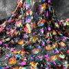 Stof Lasui 1 Yard Prachtige Kleur Sequin Cluster Bloem Glanzend Lack Mesh Jurk High-End Custom Designer X0770