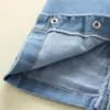 Vår sommar baby pojkar och flickor denim suspender jeans 0-1 år ett stycken långa ben rompers 210528