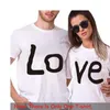 Çift tişört yaz aşk baskılı tişört kıyafetleri Noel gündelik pamuk kısa kollu tees gevşek üst