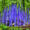 Custom Floor Lamp Home Garden Art Decor Blue Reeds Violet Color Handmade Blown Murano Glass Sculpture Outdoor Hotel Project Lamps