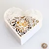 50pcs Love Heart Laser Cut Hollow Carriage Favors Gifts Flower Candy Dragee Boxes with Ribbon Baby Shower Wedding Party Supplies 210724