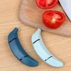Aço inoxidável Sharpening Faca de pedra apontador banana forma decorar faca de cozinha antiderrapante acessório a cozinha rrd7518