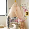 7 cores pendurado cama cúpula cadeira algodão mosquito net cortina de cama para bebê crianças lendo jogando decoração de casa
