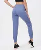 L-9 Enfärgad Skinful Leggings Nakenhet Lös Studio Yoga Byxor Gym Kläder Kvinnor Hög midja Nine Capris Elastisk Cropped Legging