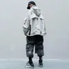 Techwear Fonksiyonel Rahat Kargo Pantolon Erkekler Hip Hop Çok Cep Joggers Pantolon Elastik Bel Nakış Harajuku Streetwear