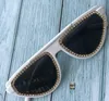 Solglasögon vintage svarta kvinnor kattögon handgjorda strass kvinnliga glasögon UV400 solglasögon3649297