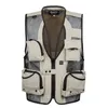 Verão Fina malha Vest For Men XL-5XL Casual Pographer Trabalho Casacos Varsity multi bolso do colete Masculino mangas Jacket 211104