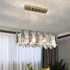 Postmodern light luxury high-end crystal LED chandelier atmosphere living room dining bedroom lamp simple 2021 lamps