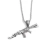Pendant Necklaces Fashion Cool Gun Necklace European Hip Hop Jewelry Stainless Steel Gold Silver Color Long Chain