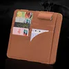 Other Interior Accessories Car Sun Visor Mount Receipts Ticket Card Organizer PU Leather Pocket Storage Bag In Pen Holder Clip