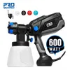 600W spuitpistool Paint Spuit Electric 4 Nozzle Maten HVLP Huishoudelijke 1000 ml Flow Control Airbrush Easy Spuiting door Prostormer 210719