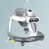 Trotteurs multifonctions avec roue Robot pliable trotteur Base large avec musique légère pour 6-18 mois