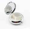 Metal 3 Grid Pill Box boxes Organizer Medicine Organizer Container Round Jewellery Storage Pocket Portable Silver Color seaway RRF12957