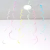 Colorful Swirl Banner 6pcs/set Pendant Ceiling Hanging Garland PVC Spiral Banners for Wedding Birthday Party Home Living Room Decoration 20220225 Q2