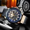 Watches Mens Branded Luxury Casual Leather Strap Sport Quartz Wristwatch Chronograph Clock Male Creative Design Dial251S