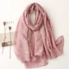 Autumn Fashion Gold Loop Pineapple Pattern Viscose Scarf Bling Bling Soft Hijab Shawls and Wraps Echarpe Foulards Femme