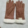Womens Deer Skin Velvet Luxury Designer Gloves Touch Screen Classic Vintage Winter Warm Soft Riding Ski Glove286m
