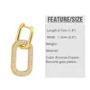 Geometric Double Ring Lock Earrings For Women Girls Gold Color Zircon Hip Hop Jewelry Rock Female Creative Drop Earings Gifts