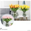 100 pcs tulips de látex tulips artificiais buquê de touch real flores para decoração de casa casamento decorativo 8 cores opção