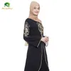 Dubai Árabe Mulher Bordada Flor Vestido Folk Abaya