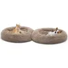 Calmant confortable chien lit rond chaise longue pour animaux de compagnie coussin pour grands chiens chat hiver chien chenil noël chiot tapis 210224