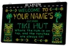 LX1278 Uw namen Tiki Hut waar de rum op de tap staat en de fakkels zijn altijd aangestoken lichtbord Dual Color 3D Gravure