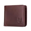 Wallets Men Genuine Leather Short Wallet 2021 Simple RFID Small Mini Card Holder Portefeuille Cartera Purse Bolso