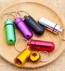 Draagbare Dabber Wax Tabak Container Medicijndoos Metalen Pill Cases Potten Mini Aluminium Fles Opslag Houder voor Droge Kruid Kruiden Vaporizer Sleutelhanger 7 Kleuren