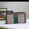 Lange Frauen Standard Vintage Wallet Zweifarbige Faserleiste Doppelbuchstabe G Reißverschluss Zahlreicher Kartenhalter Note Fächer Münztasche in großer Kapazität