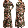 Casual Dresses Sexy Camouflage Clothing Women Plus Size 100kg Oversized Dress Sukienka Shirred Drape High Waist Frill Robe Femme E198S