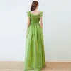 Women's Runway Dresses Spaghetti Straps Ruffles Bow Detaiing Ruched Bodice Elegant Long Party Prom