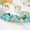 GuaiGuai Jewelry Natural 3 Strands Blue Agates Brown Pearl Necklace 18quot Multi Strands Handmade For Women Real Gems Stone Lady7472008