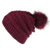 Mode Herfst Winter Dames Hoed Faux Bont Pompoms Beanie Caps Outdoor Warm Knit Hoeden Unisex Bonnet Gorros Mujer Invierno Y21111