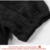 Yitimuceng Floral Robes Femmes Été Vintage Vintage Haute Taille Sleeve Col V V-Cou A-Line Black Coréen Mode Mini Sundress 210601