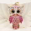 Cool Owl Clin Crystal Beychain Сова Ключ Стерео Горный Хрусталь Ювелирные Изделия Уолтовые Изделия Кошелек Автомобильные Кулонные Мужчины и Женщины Подвеска Оптом