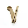 Durable Wood Spoon with Bag Clip Ground Tea Coffee Bean Scoop Portable Bags Seal Powder Measuring Tools C0429