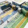 8 pièces/ensemble or estampage Washi bande Van Gogh série nuit étoilée Floral artisanat décoratif adhésif masquage autocollant XBJK2112 2016